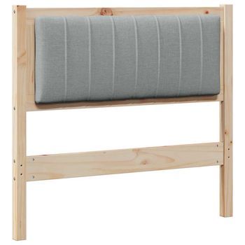 Cabecero，panel De Cabecero Tapizado Marrón 90 Cm Madera De Pino Macizo