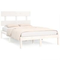 estructura de cama de madera maciza pino blanca 160x200 cm vidaxl