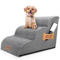 nobleza - escalera para perros escaleras rampa para perros mascotas de espuma de 3 escalones con rodillo para pelusa escalera para cama de perros pequenos perros y gatos subir a la cama