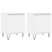 juego de 2 mesitas de noche - mesillas madera de ingenieria blanco 40x30x50 cm mc6086