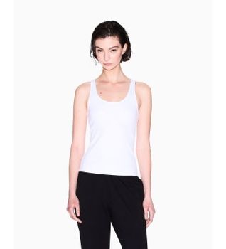 A|X Armani Exchange para mujer. XW000829AF13729U0002 Top Icon blanco (XL), Casual, Viscosa, Sin mangas / Tirantes