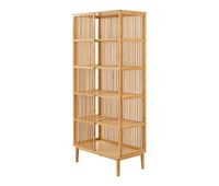 estanteria de pie trundholm de 5 niveles bambu 185 x 80 x 45 cm - color natural encasa