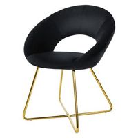 silla de comedor negra 64x53x77 cm con patas de metal ml-design