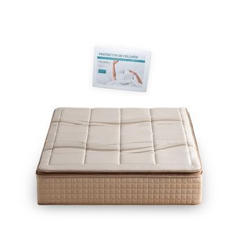 Colchón Muelles Ensacados Y Latex, Premium 160x200 Altura 31 Cm Con Protector Rizo De 160, Calypso