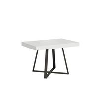 mesa extensible 80x120204 cm abbraccio fresno blanco patas antracita