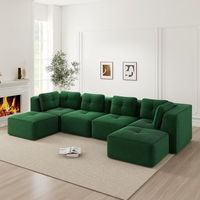 sofa rinconera modular en u verde cuatro plazas y diseno combinable
