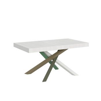Mesa Extensible 90x160/420 Cm Volantis Fresno Blanco Estructura Multicolor 4/a