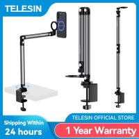 telesin-soporte magnetico de liberacion rapida para telefono movil clip de escritorio para fotografia soporte universal de aleacion de aluminio para telefono inteligente