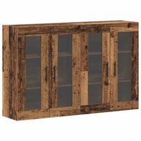 armarios de pared 2 uds madera envejecida 695 x 34 x 90 cm vidaxl