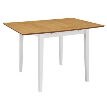 Mesa De Comedor Extensible Mdf Blanca (80-120)x80x74 Cm Vidaxl