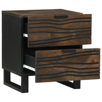 pack 2 uds mesas de noche  mesilla de noche  cabinete de noche 40x335x46 cm madera maciza de mango cfw89328