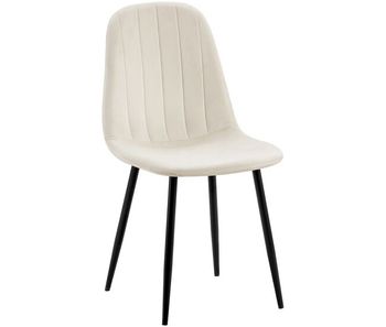 Silla de comedor baxter de terciopelo metal blanco crema 54x45x88 cm