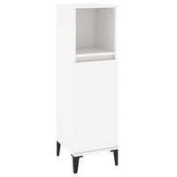 armario de bano  mueble de bano madera contrachapada blanco 30x30x100 cm