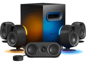 Altavoces para PC - SteelSeries Arena 9, Subwoofer, Gaming 5.1 RGB, Negro