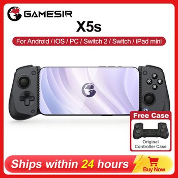 GameSir X5s Gamepad para Teléfono, Compatible con Android, iOS, Nintendo Switch 2/1, PC, Control Inalámbrico, Conectividad Trimodal, Palancas con Efecto Hall