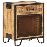 mesita de noche madera maciza de mango sin tratar 43x30x51 cm vidaxl