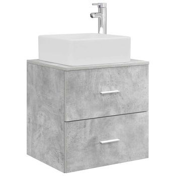 Vanidad Con Lavabo De Pared Gris Hormigón 49,5 X 41 X 63 Cm Vidaxl