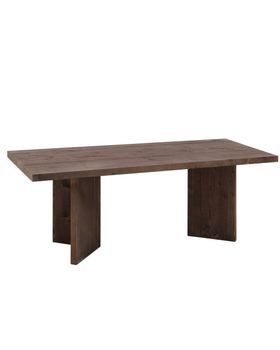 Mesa de centro de madera maciza en tono nogal de 120x50cm