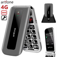 telefono plegable artfone f30 4g para personas mayores telefono basico desbloqueado linterna botones grandes telefono movil de emergencia sos