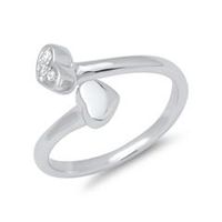 anillo curvo de plata 925 con engaste de piedra