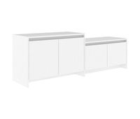 mueble para tv madera contrachapada blanco 1465x35x50 cm