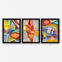 cuadro decorativo enmarcado 3sc22 multicolor 35x45 cm 3 piezas