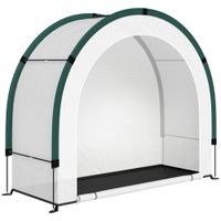 outsunny invernadero de jardin plegable y portatil pequeno invernadero para balcon en lona pe y puerta con cremallera 200 x 80 x 164 cm verde   aosom espana