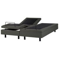 cama articulada electrica moderna mando a distancia ajustable sin cabecero poliester gris oscuro 180 x 200 cm castellan