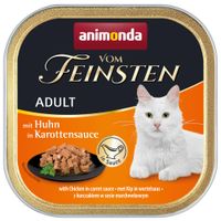 animonda vom feinsten adult sin cereales en salsa 36 x 100 g - pack ahorro - pollo en salsa de zanahorias