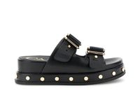 sandalias estilo monk con tachuelas en piel efecto becerro black