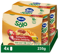 hero solo tarrito trocitos de espaguetis con carne y verduras 10m 4x235 gr