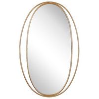 espejo colgante de pared ovalado dorado 90 x 55 cm decoracion salon estilo glam besson