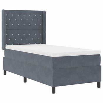 Cama Tapizada 203x90x128 Cm Madera - Gris