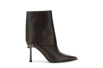 botines de piel napa con vuelta dark brown 35