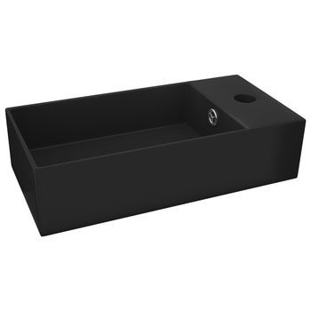 Lavabo De Baño Moderno | Lavabo Con Rebosadero Cerámica Negro Mate