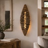 lampara aplique en teca marron 49x10x140 cm