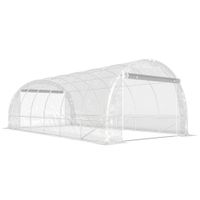 outsunny invernadero de tunel 6x3x2 m con 2 puertas enrollables estructura de acero galvanizado cubierta pe anti-uv transparente