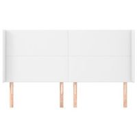 cabecero cama mueble de dormitorio con orejas de cuero sintetico 163 x 16 x 118128 cm blanco m020002945