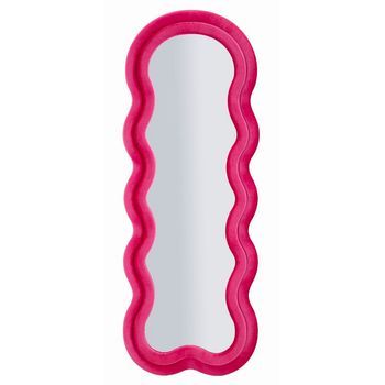 Espejo De Pared Con Marco De Terciopelo Fucsia Cm 60x4x160
