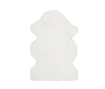 Alfombra lisa lavable de pelo alto en blanco fox, 60x90 cm - atticgo