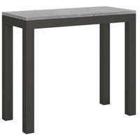 consola extensible evy gris hormigon con patas de metal antracita 14 plazas de 40 a 300 cm