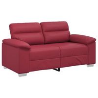 sofa de 2 plazas color rojo vino 160x81x84 cm piel sintetica vidaxl