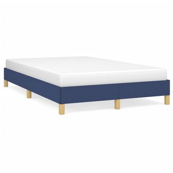 Cama Matrimonial | Cama Para Adultos | Estructura De Cama Tela Azul 120x190 Cm Cfw95772
