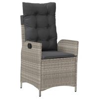 sillon de jardin  silla de exterior reclinable con cojines ratan pe gris claro