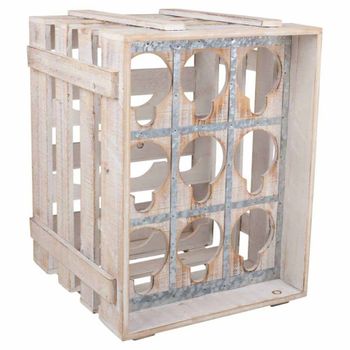 Cajon botellero de madera de 9 botellas