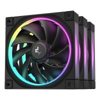 ventilador deepcool fl12-3 in 1 12 cm negro pack 3 unidades rodamiento fdb