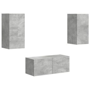 Conjunto De Mueble De Tv 6 Uds. Gris Concreto Vidaxl