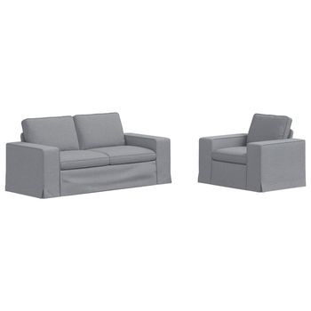 Juego De Sofá 2 Pcs Gris Claro 182 X 80 X 82 Cm Tela Vidaxl