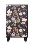 armario aparador de mdf estampado floral sobre fondo negro