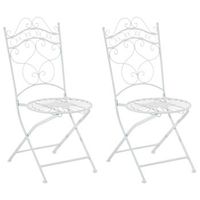 juego de 2 sillas para jardin indra plegables metal blanco 50x40x92 cm clp